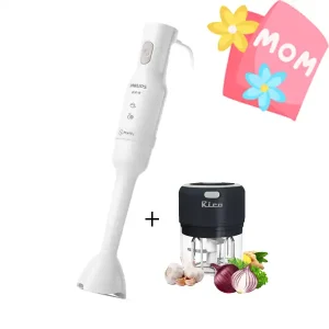 PHILIPS Hand Stick Blender 400W HR2520 + CH2113 Black Rico Rechargeable Chopper