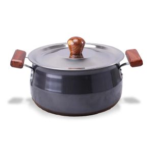 WONDERCHEF Ebony Hard Anodized Biryani Handi with Lid - 5 Liners, 5 year warranty | Black 63152543 (WON158)