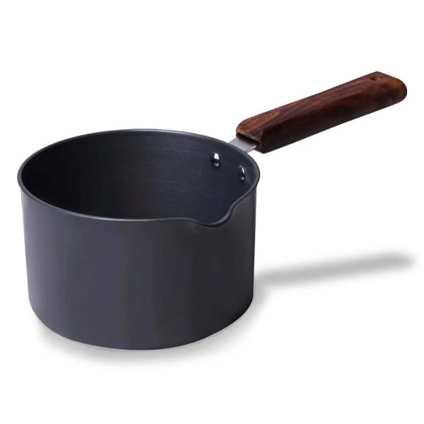 WONDERCHEF Ebony Hard Anodized 16 cm Sauce Pan | 2 L | 3.25 mm | Black and Brown 63152546 (WON159)