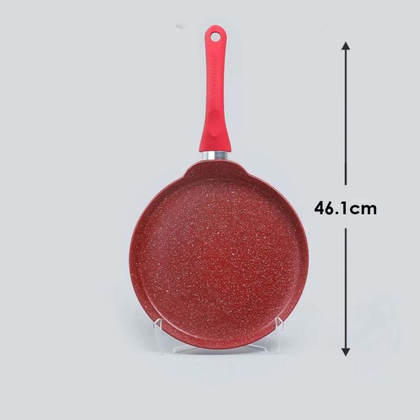 WONDERCHEF Royal Velvet 28cm Non-stick Dosa Tawa, Induction bottom, Soft-touch Handle, Virgin Grade Aluminium, PFOA/Heavy metals free, 3mm, 2 years warranty, Red 63153452 (WON567) - Image 3