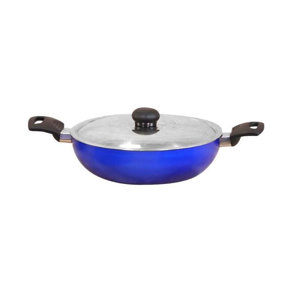 WONDERCHEF Trendy Nonstick Set, 4Pc (Kadhai With Stainless Steel Lid, Frying Pan, Dosa Tawa), Cool Touch Handles, Pure Grade Aluminium, PFOA Free, 1 year Warranty, Blue 63153726 (WON755) - Image 4