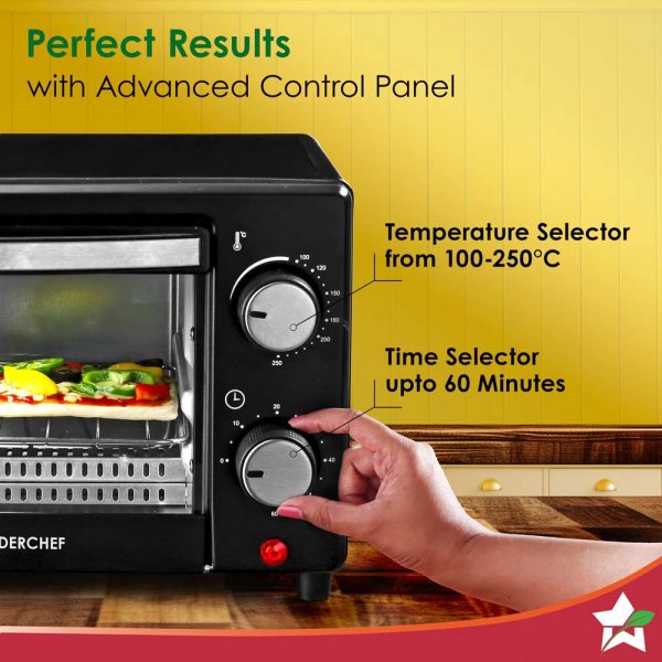 WONDERCHEF Oven Toaster Griller (OTG) 10 L | Bake, Grill, Roast | Auto-Shut Off | Heat-Resistant Tempered Glass | Customised Time & Temperature Control | Easy to Clean | 2 Year Warranty 63155032 (WON761) - Image 3