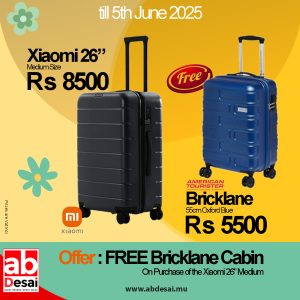 XIAOMI Luggage 26" PRO Black XIA72096 + Free Cabin Bricklane Blue American Tourister