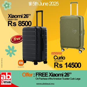 XIAOMI Luggage 26" PRO Black XIA72096 Free on purchase of Curio American Tourister Large Khaki