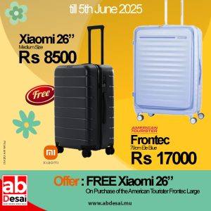 XIAOMI Luggage 26" PRO Black XIA72096 Free on purchase of American Tourister Frontec Blue Large