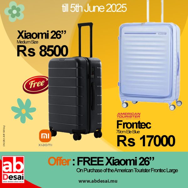 XIAOMI Luggage 26" PRO Black XIA72096  Free on purchase of American Tourister Frontec Blue Large