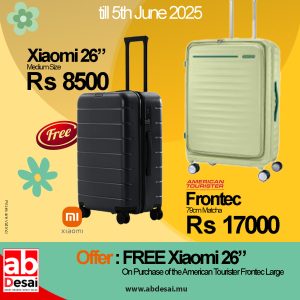 XIAOMI Luggage 26" PRO Black XIA72096 Free on purchase of American Tourister Frontec Matcha Large