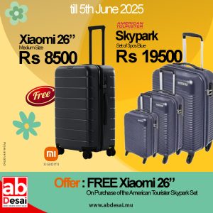 XIAOMI Luggage 26" PRO Black XIA72096 Free on purchase of American Tourister Skypark Set3 Blue