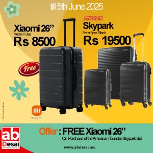 XIAOMI Luggage 26" PRO Black XIA72096 Free on purchase of American Tourister Skypark Set3 Black