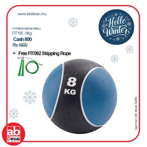 FITNESS Weight Ball 8Kg FIT105 + Free FIT092 Skipping Rope