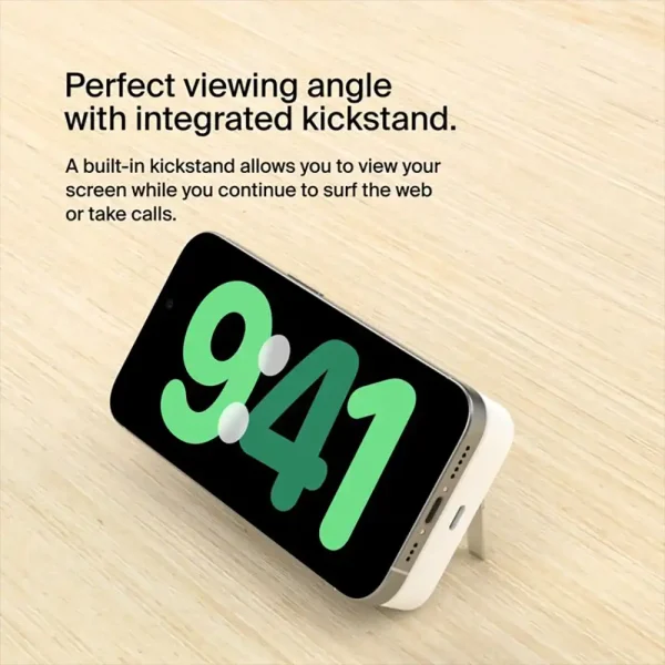 BELKIN BoostCharge Qi2 Magnetic 15W Wireless Power Bank 10K + Stand, for iPhone 16/15/14/13/12 White BPD008BTWH - Image 7