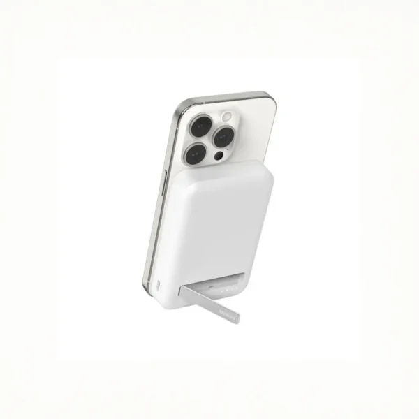 BELKIN BoostCharge Qi2 Magnetic 15W Wireless Power Bank 10K + Stand, for iPhone 16/15/14/13/12 White BPD008BTWH