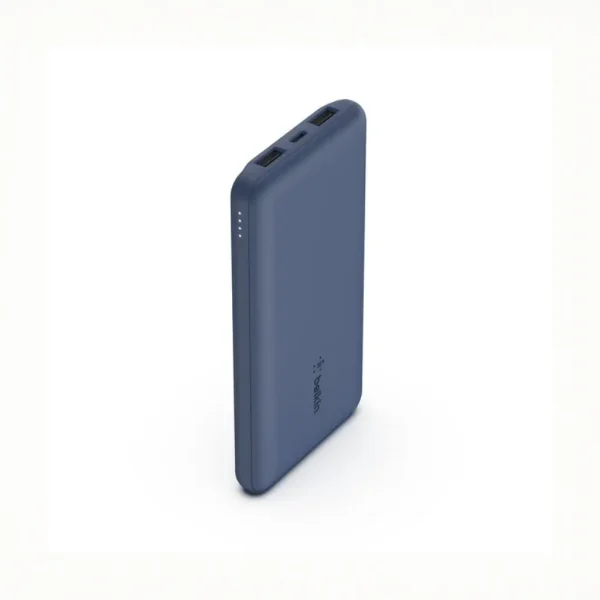 BELKIN 10k Power Bank With USB-C 15w, Dual USB-A, 15cm USB-A To C Cable, Blue BPB011BTBL