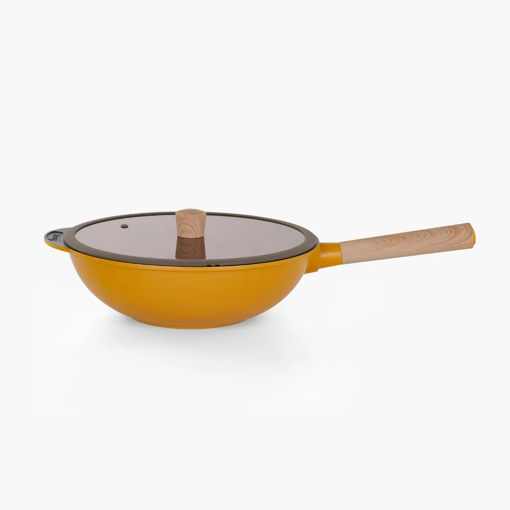 AMERCOOK Fusomoku III Wok 32x10.5cm Yellow (71013) - Image 2
