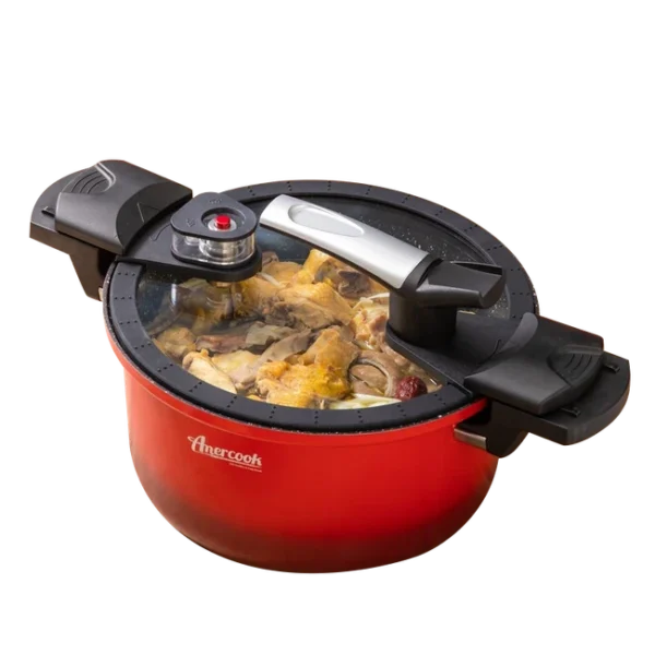 AMERCOOK Fresh Cook Low Pressure Cooker 24x13cm Red (70947) - Image 3