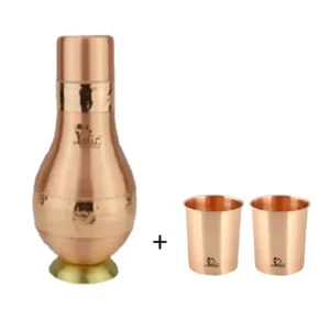Dr Vedic Copper 950ml DV36 Surahi + Free set of 2pcs Jai Glasses DV59 worth Rs 890
