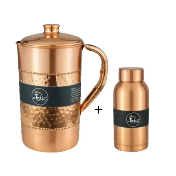 Dr Vedic Copper Jug 1500ml DV54 Jug2tone + Free Bottle 500ml DV14 worth Rs 790