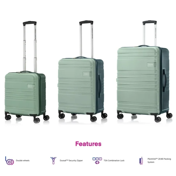 AMERICAN TOURISTER Skylette Set3pcs Mint Green + XIA72096 Medium Size Free with Rs 8500