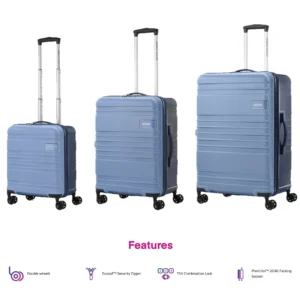 AMERICAN TOURISTER Skylette Set3pcs Navy Blue + XIA72096 Medium Size Free with Rs 8500