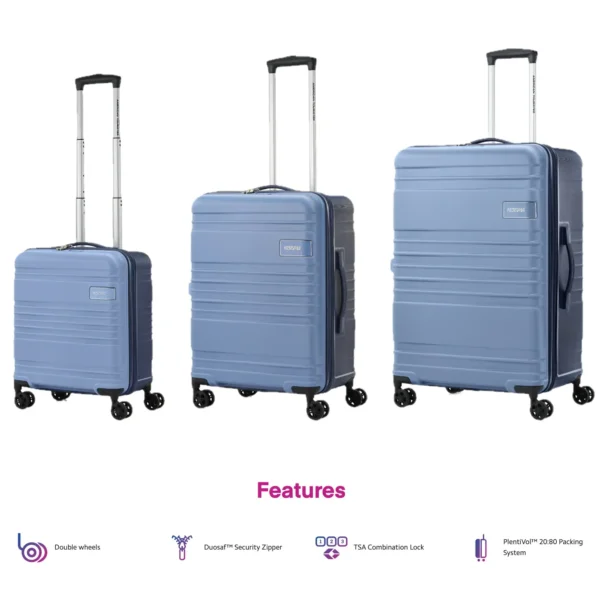 AMERICAN TOURISTER Skylette Set3pcs Navy Blue + XIA72096 Medium Size Free with Rs 8500