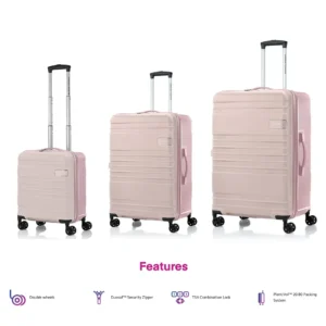 AMERICAN TOURISTER Skylette Set3pcs Pink Beige + XIA72096 Medium Size Free with Rs 8500