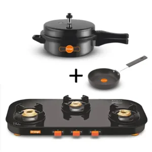 ORANGE Bundle LPG Gas Stove Ace 301 (ORA132) + ORA178 OUTLER LID JR PRESSURE PAN + ORA100 Egg_Tadka Pan