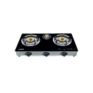 SANFORD Gas Stove Double Burner Tempered Glass SF5326GC-B Black + Free Kettle SF1851EK & ORA154 (set Cookware)