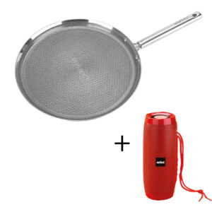 SOLITAIRE Non Stick Triply Stainless Steel Honey Comb Pan with Rim 31cm HCDT02 - Add Rs 200 and Get the Sanford Portable Rechargeable Radio SF2213PS worth Rs 1275
