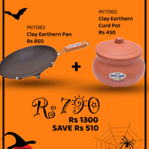 MITTICOOL Plain Non Stick Pan 10 inches with handle (MIT083) + MIT065 ( Curd Pot 650ml )