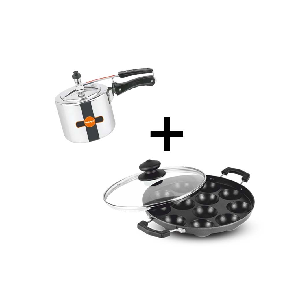 ORANGE Pressure Cooker Inner Lid 2L (ORA124) - Add Rs 300 and Get a ORA049 Appam _ Takoyaki Maker worth Rs 990