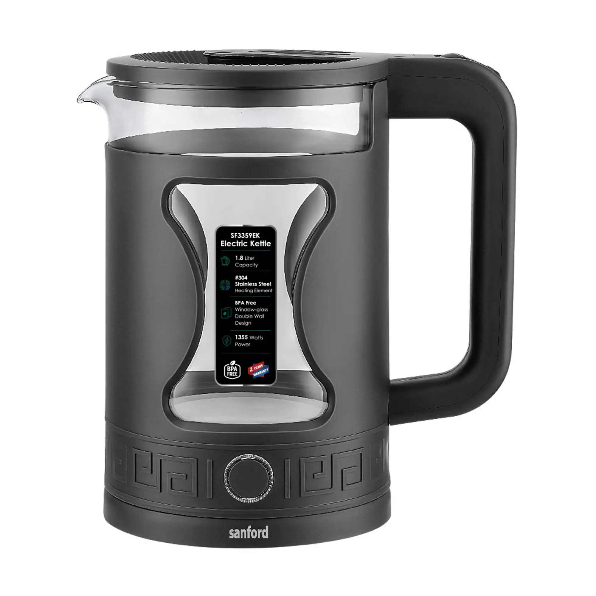 SANFORD 1.8L Glass Cordless Electric Kettle SF3359EK (as per colour available) - Image 3