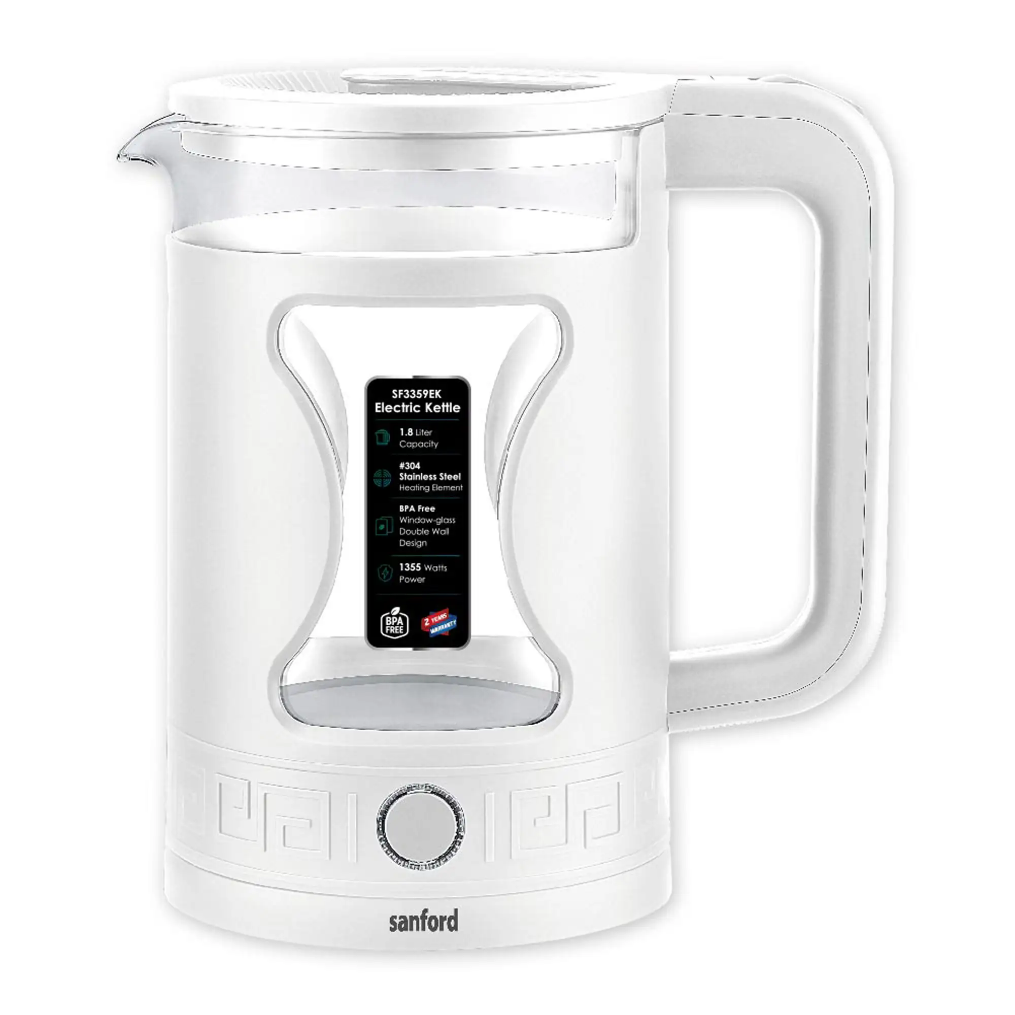 SANFORD 1.8L Glass Cordless Electric Kettle SF3359EK (as per colour available)