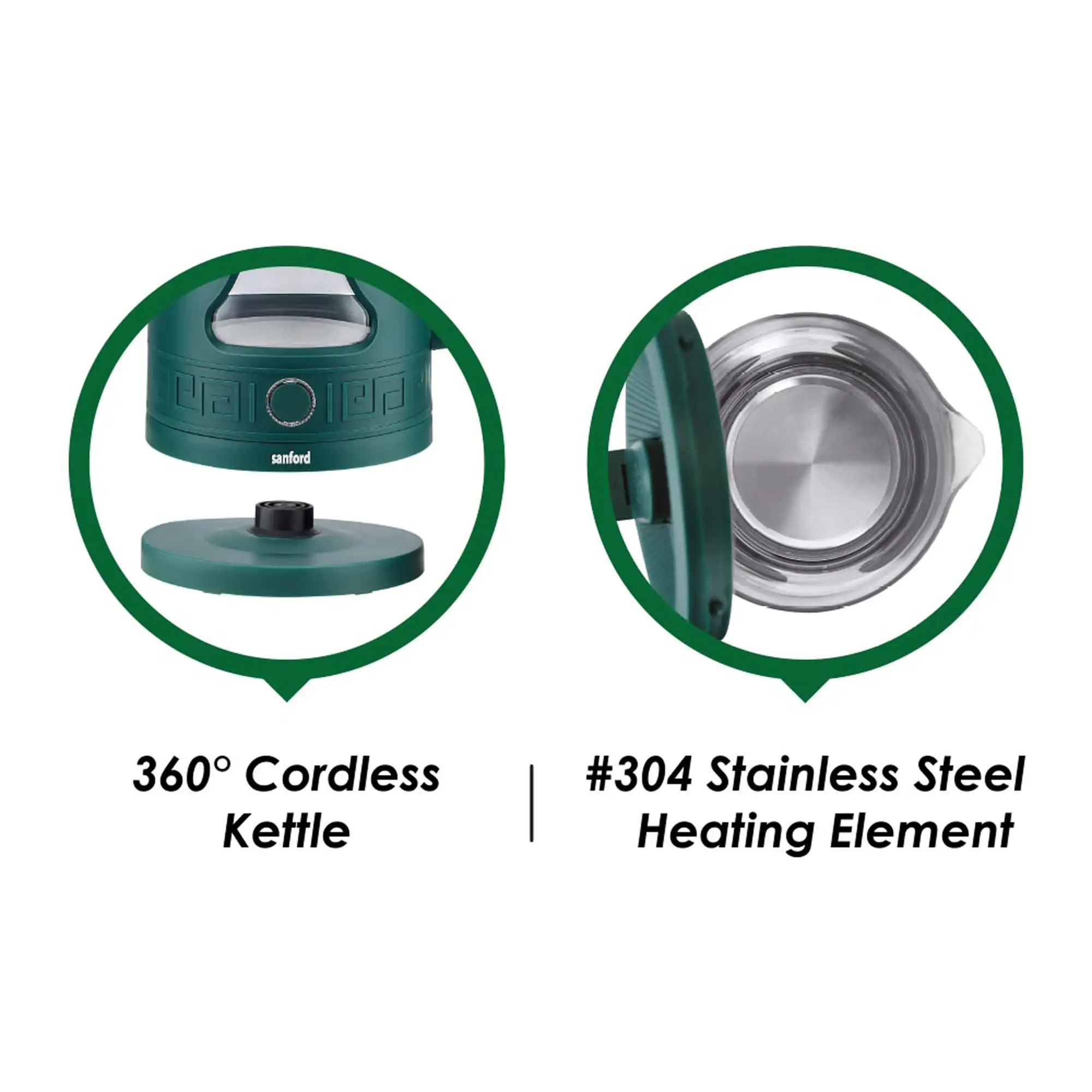 SANFORD 1.8L Glass Cordless Electric Kettle SF3359EK (as per colour available) - Image 6