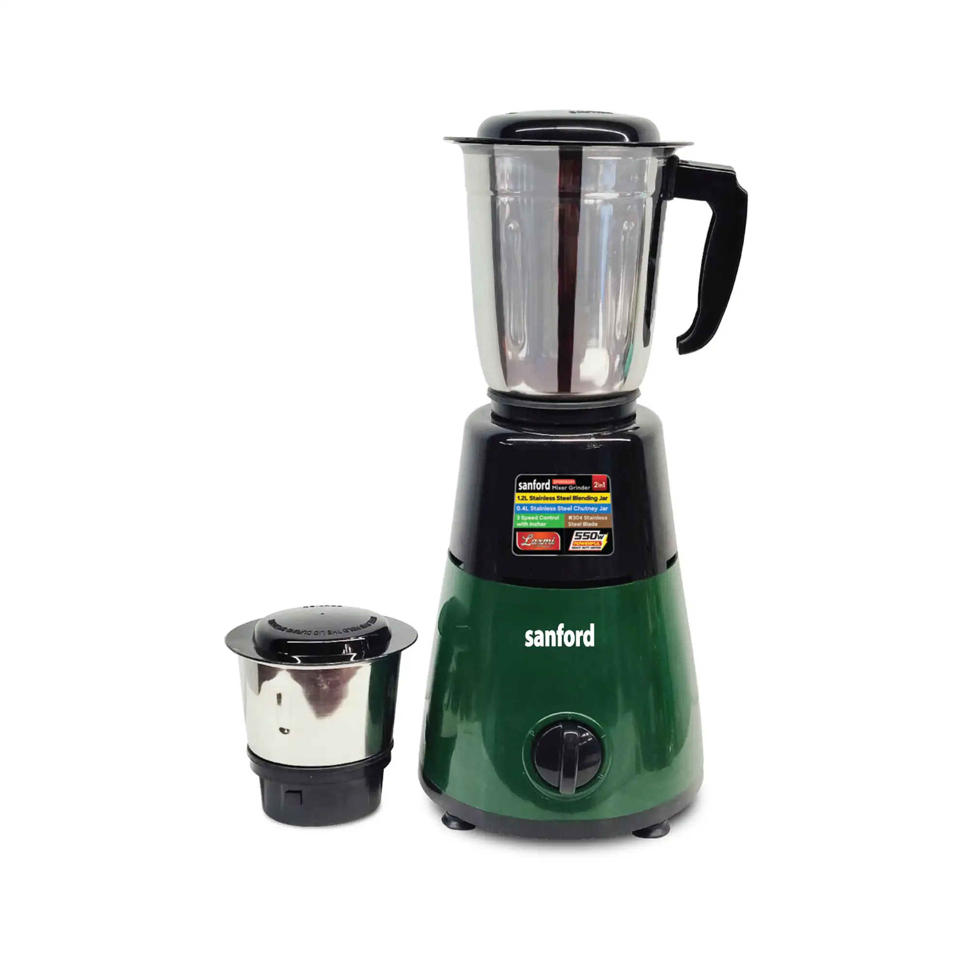 SANFORD 550W Mixer Grinder with 1.2L Blending Jar and Chutney Jar | SF5905GM C (as per colour available)