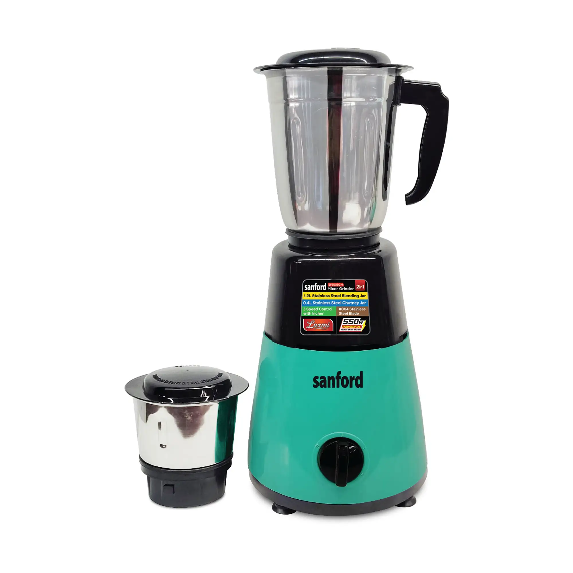 SANFORD 550W Mixer Grinder with 1.2L Blending Jar and Chutney Jar | SF5905GM C (as per colour available) - Image 5