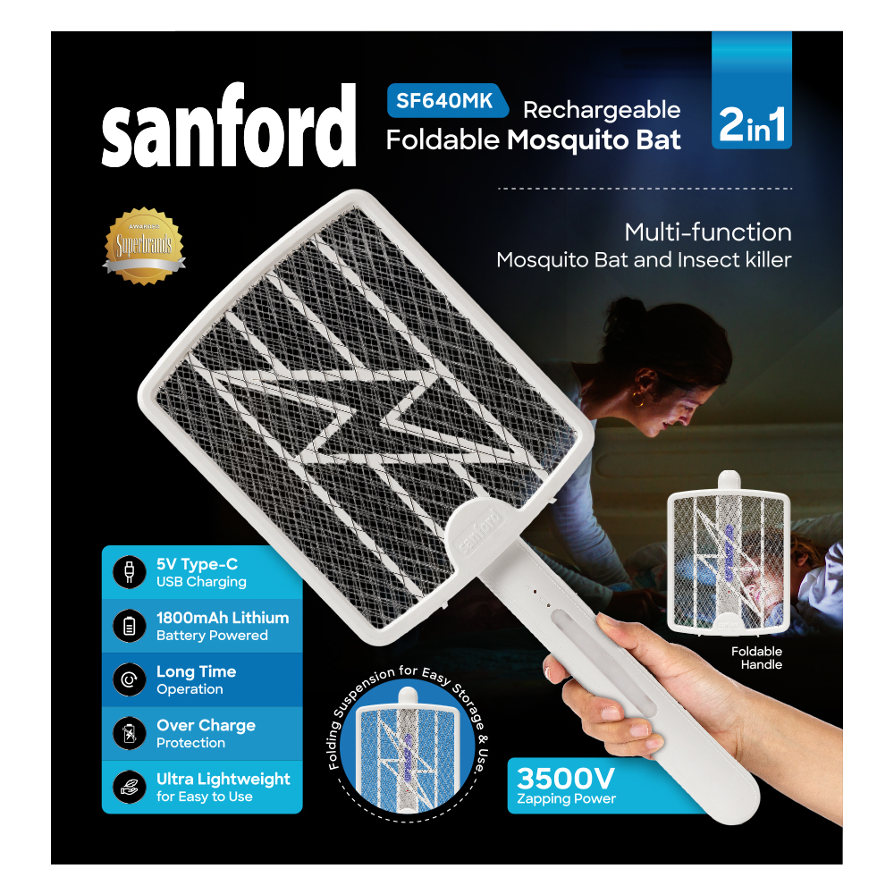 SANFORD Foldable Mosquito Bat with 3500V Zapping Power | SF640MK x2pcs - Image 5