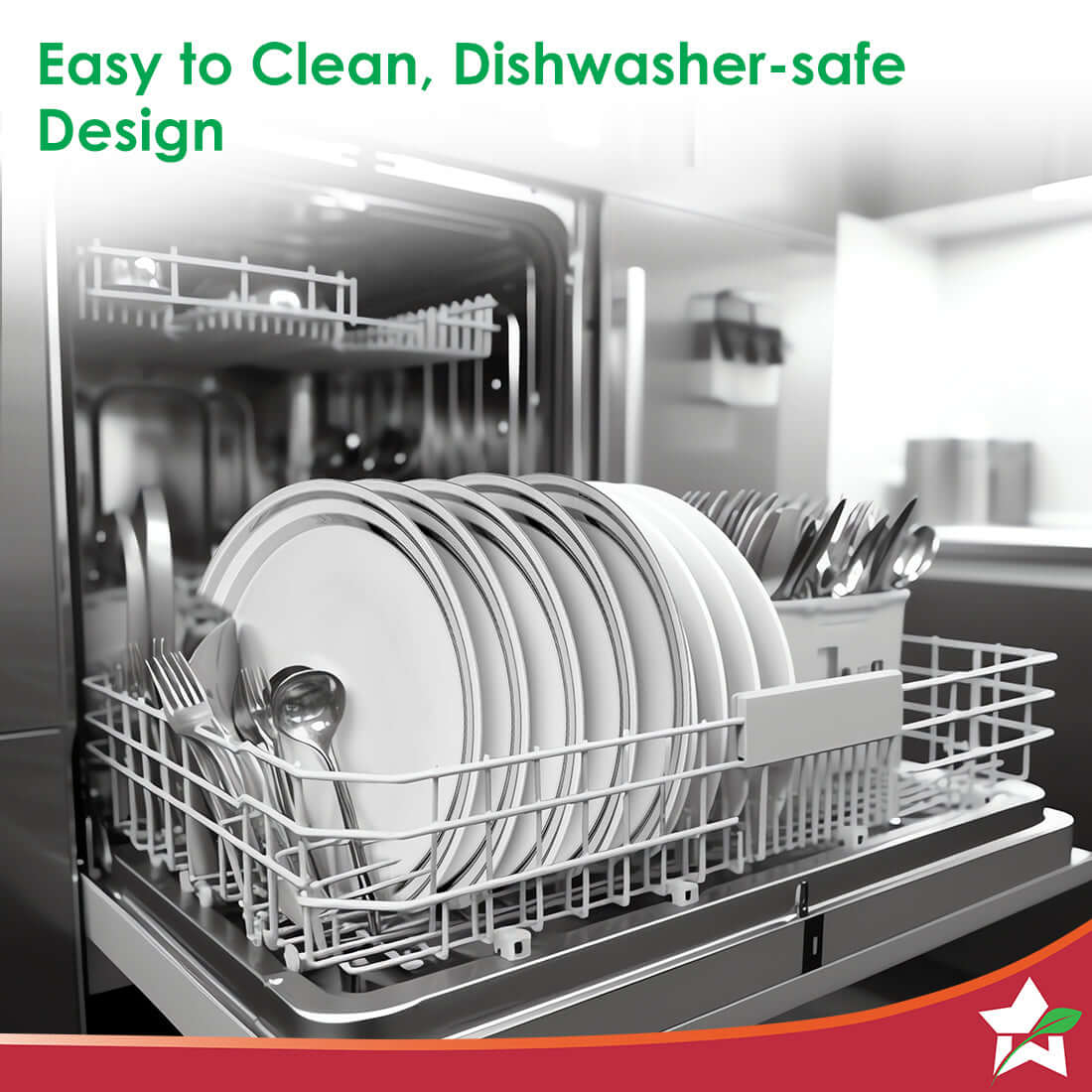 WONDERCHEF Venice Stainless Steel Dinner Set of 12pcs | Plates, Glasses, Bowls, Spoons | Classic Design and Gloss Finish | 100% Food-grade Stainless Steel | Non-corrosive, Unbreakable | Easy to Clean WON768-63155055 - Image 6