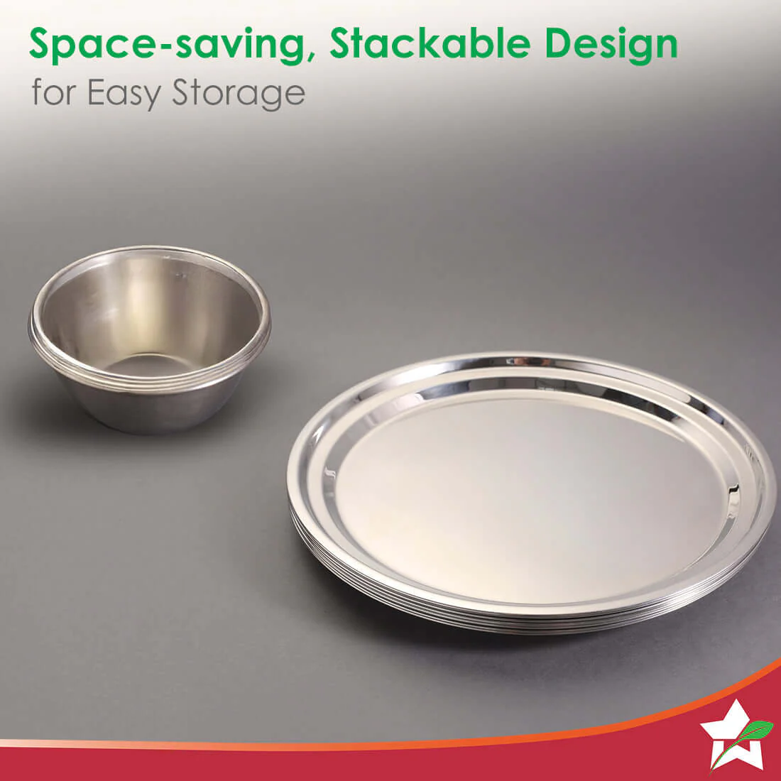 WONDERCHEF Venice Stainless Steel Dinner Set of 16pcs | Plates, Glasses, Bowls, Spoons | Classic Design and Gloss Finish | 100% Food-grade Stainless Steel | Non-corrosive, Unbreakable | Easy to Clean WON769-63155057 - Image 4