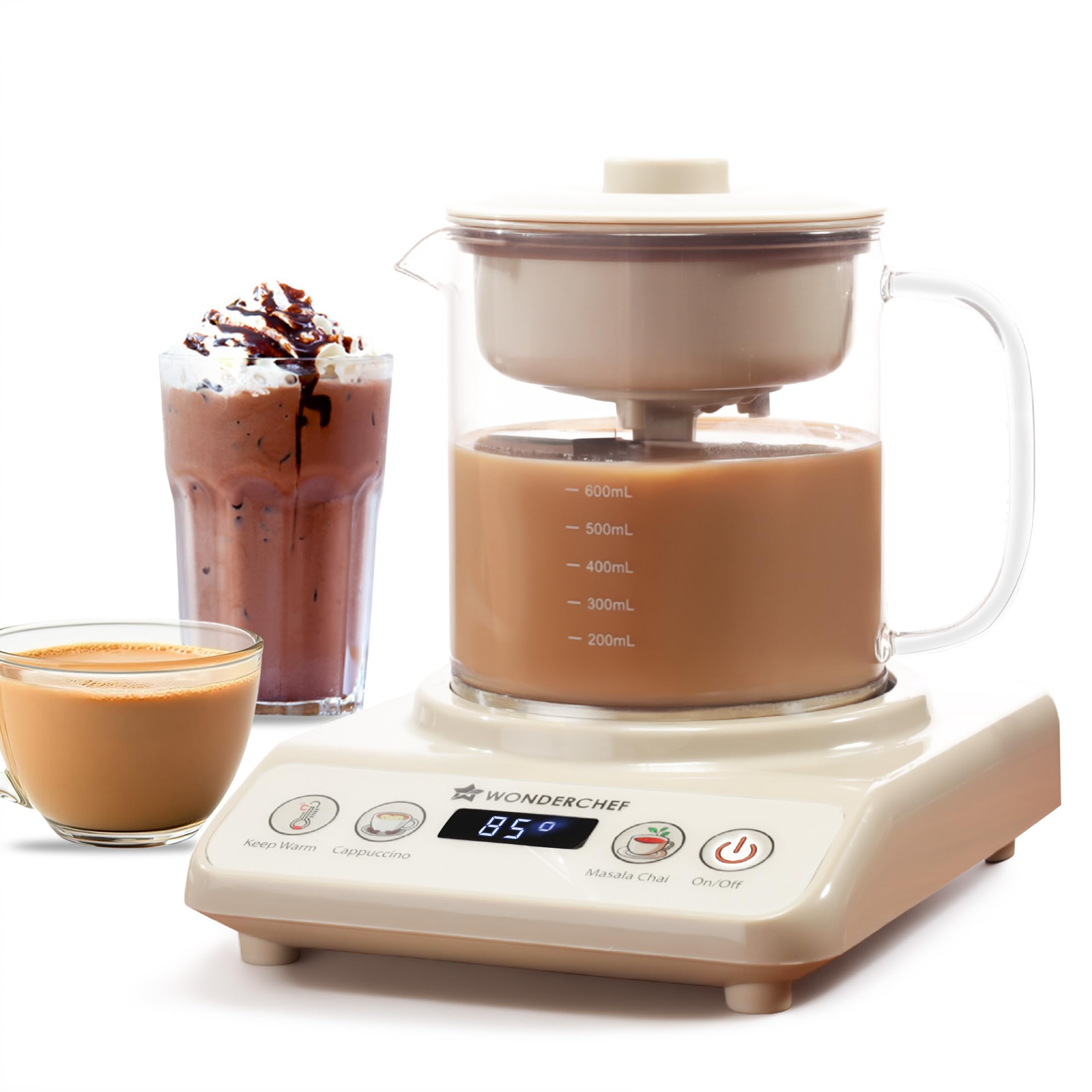 WONDERCHEF Fully Automatic Tea and Cappuccino Maker WON779-63155129 + Free 12 pcs Mitticool Chai Cups. MIT068(6pcs) x2sets