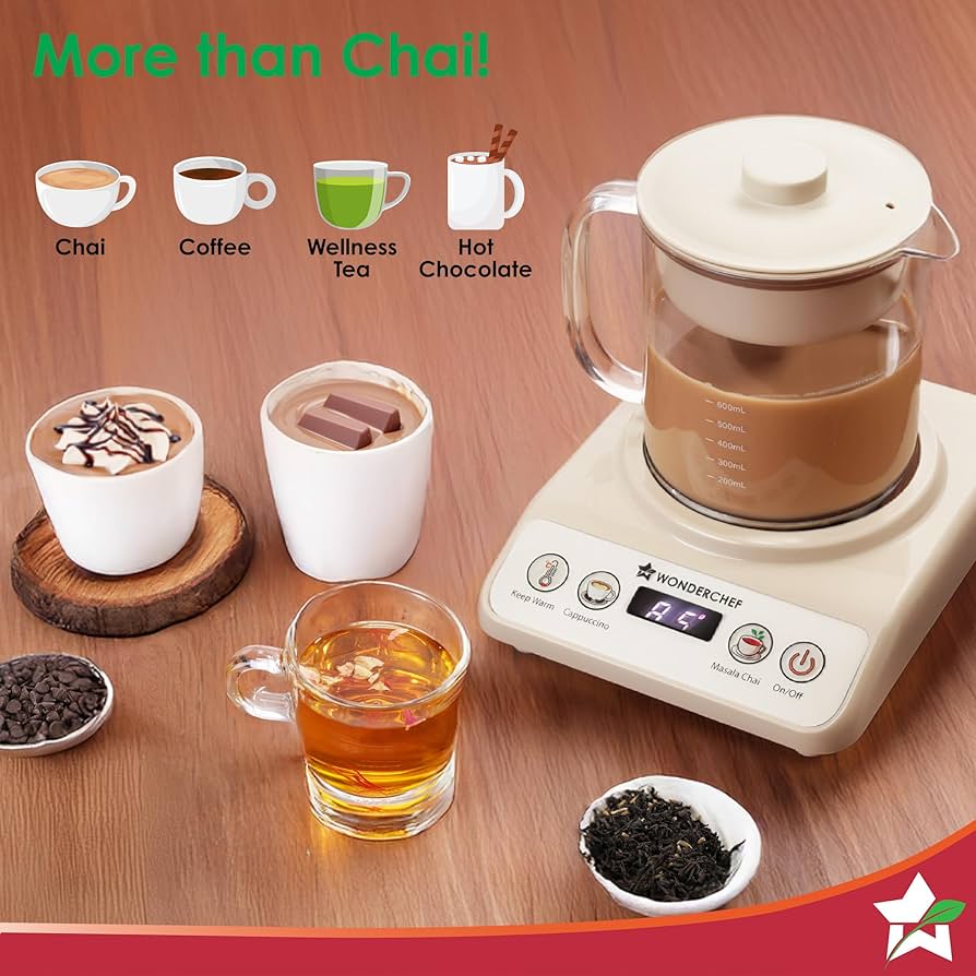 WONDERCHEF Fully Automatic Tea and Cappuccino Maker WON779-63155129 + Free 12 pcs Mitticool Chai Cups. MIT068(6pcs) x2sets - Image 4
