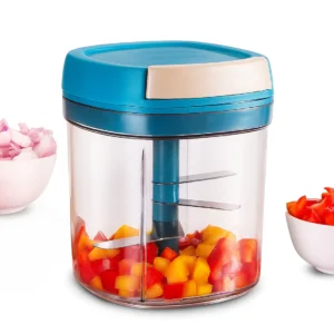 WONDERCHEF Pulse Vegetable String Chopper | Vegetable Cutter | 900ml | 6 Sharp Stainless-steel Blades for Precise Cutting | Transparent Bowl | Anti-slip Design WON783-63155074