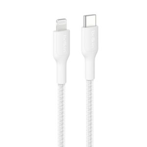 BELKIN Braided USB-C to Lightning Cable 2M CAA004BT2MWH