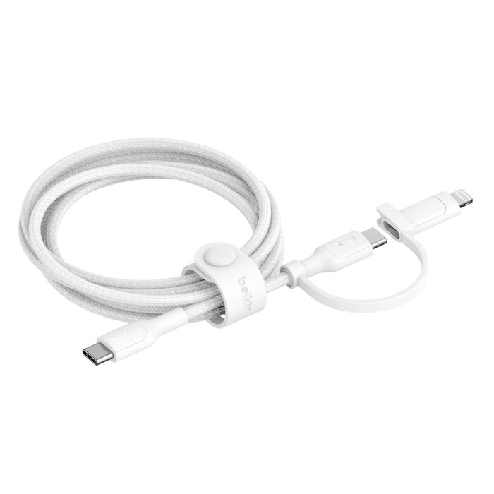BELKIN PRO 2-IN-1 Cable With USB-C & Lightning Connector 1.5M White CAC003HQ1.5MWH