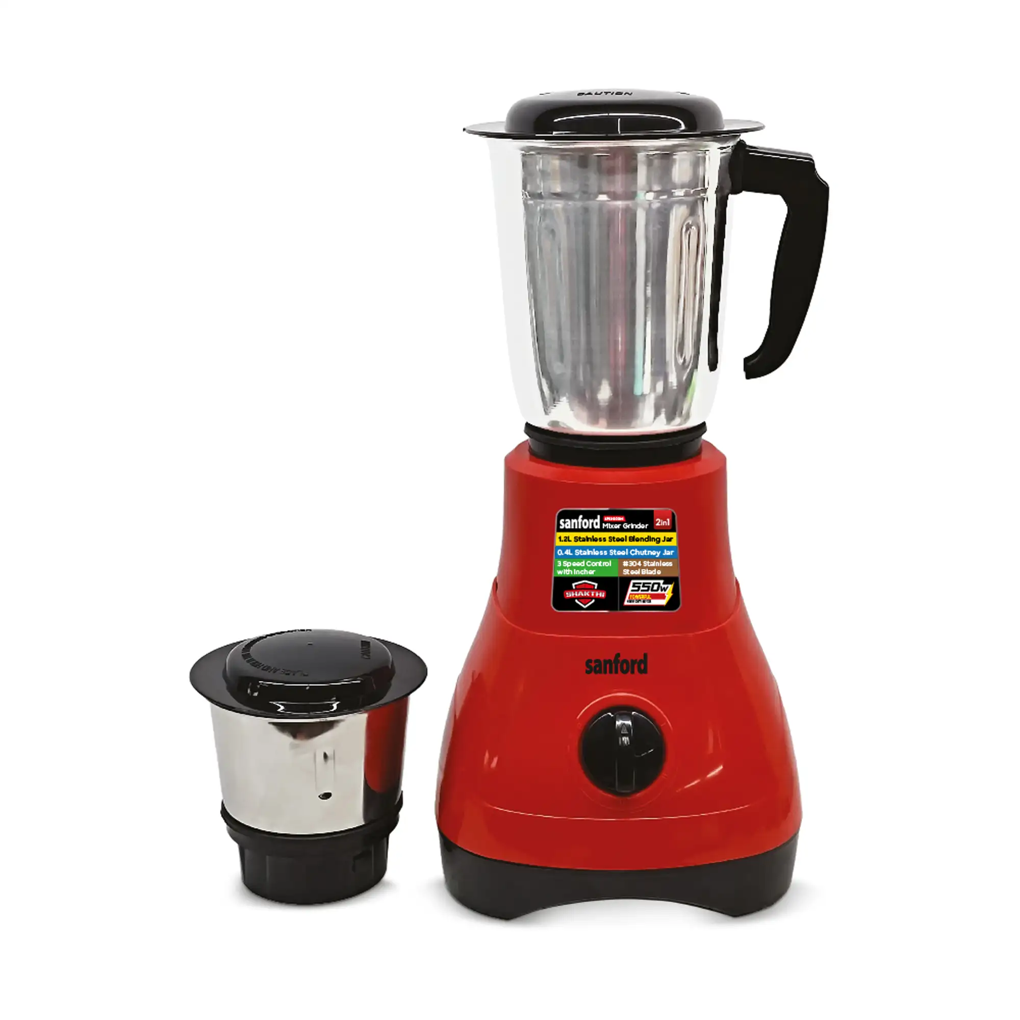 SANFORD Mixer Grinder 550W SF5900GM (as per availability of colour) + Free SF1333HM Rechargeable Hand Mixer
