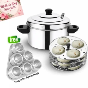 IDLIP POT STAINLESS STEEL 20 Idlipot20SS + FREE Magnetic Spice Rack (SpiceStandABD) worth Rs 725