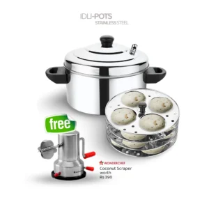 IDLIP POT STAINLESS STEEL 20 Idlipot20SS + Free Wonderchef Coconut Scraper worth Rs 390