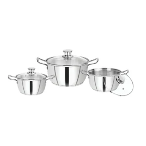 SOLITAIRE Stainless Steel Triply Stario Combo Casseroles 17+19+20.5cm SCC01