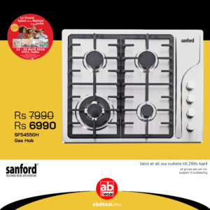 SANFORD Gas Hob Stainless Steel 4 Burners SF5455GH
