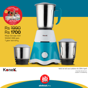 Till 26th April KONEK Mixer Grinder 550W 3SS Jars 12 months warranty on motor | Domestic Use K01-Magic3