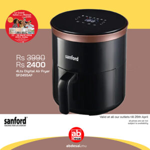 SANFORD 4L Digital Air Fryer with LED Display and Non-Stick Basket SF2455AF Black